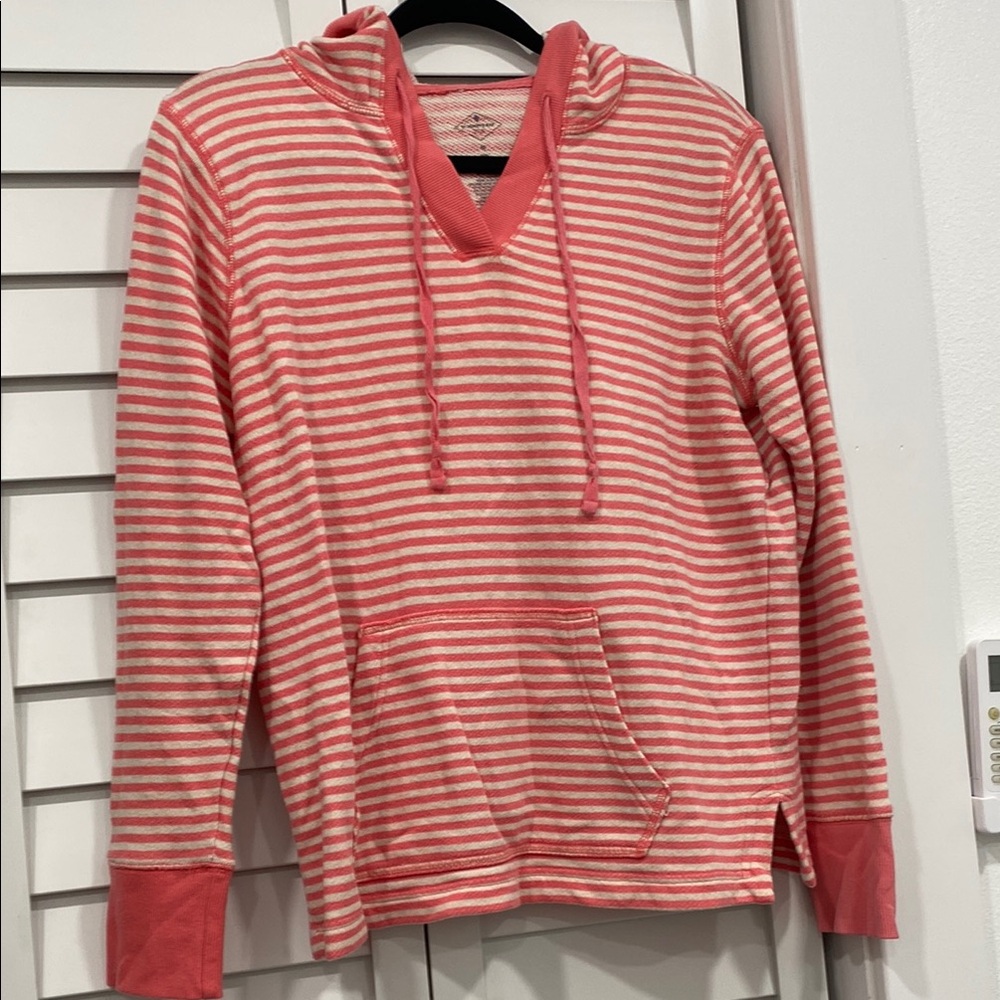 St. John's Bay Pink and White Striped Hoodie